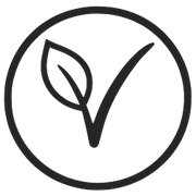 vegan icon with a leaf inside a circle on a white background